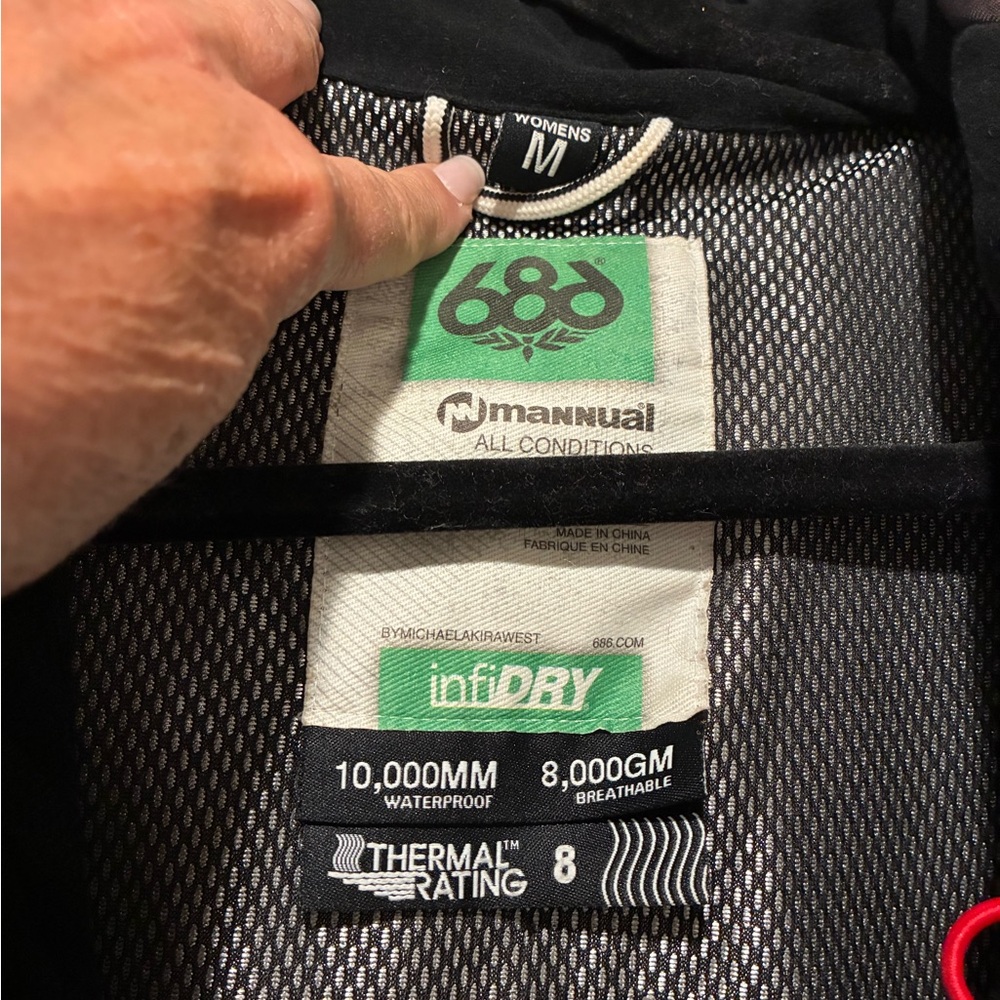 686 Women's Black Jacket with Green Label - Picture 3 of 5